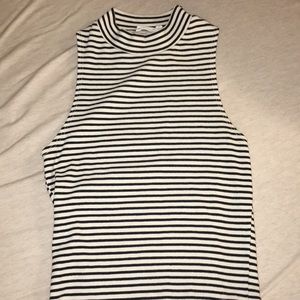 Topshop black & white stripe crop top